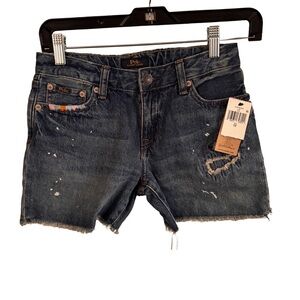 NWT Polo Ralph Lauren Girls Shorts Paint Splatter Distressed Denim Size 12